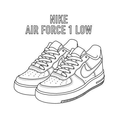 nike air force 1 ausmalbilder|Nike Air Force 1 Coloring Pages .